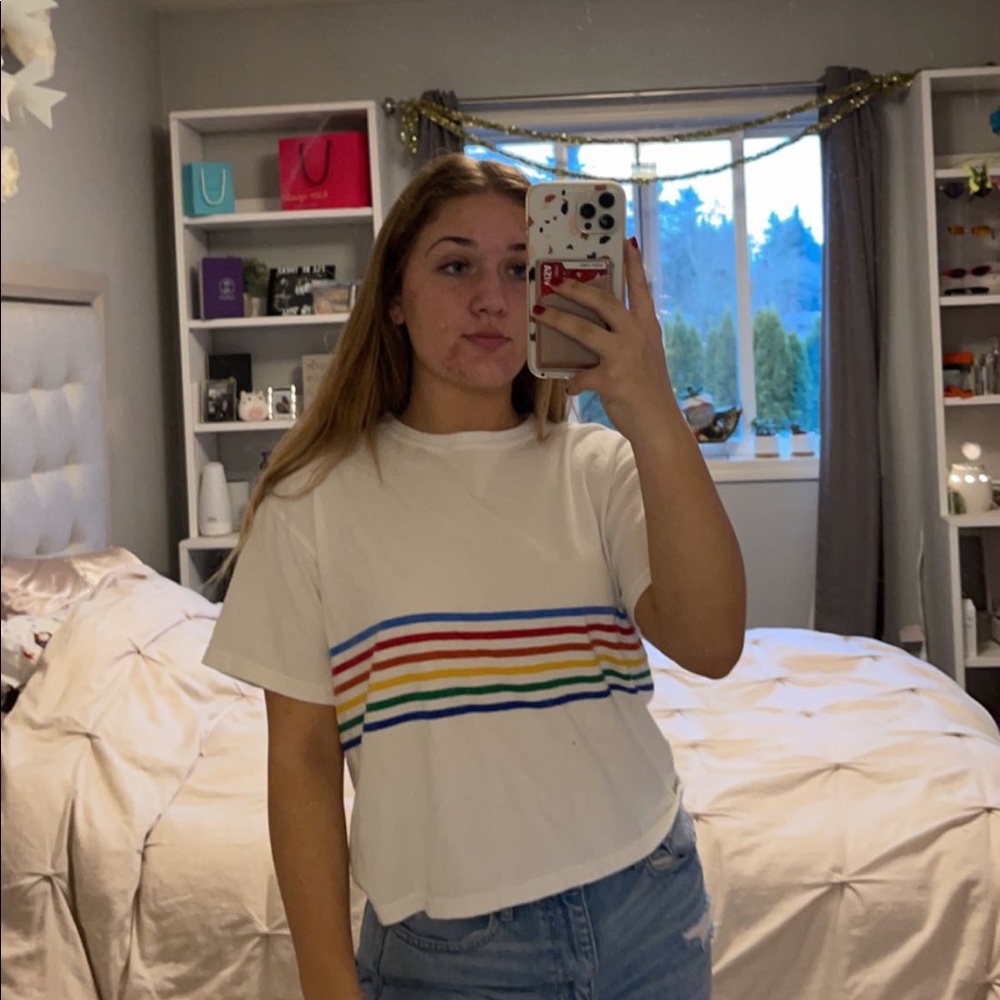 rainbow lines tee from john galt